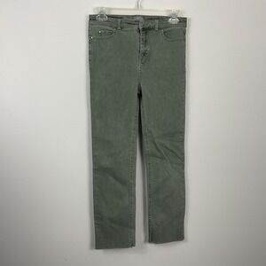 Ecru The La Cienega Stovepipe Jean Size 24 Olive Green Frayed Hem High Rise